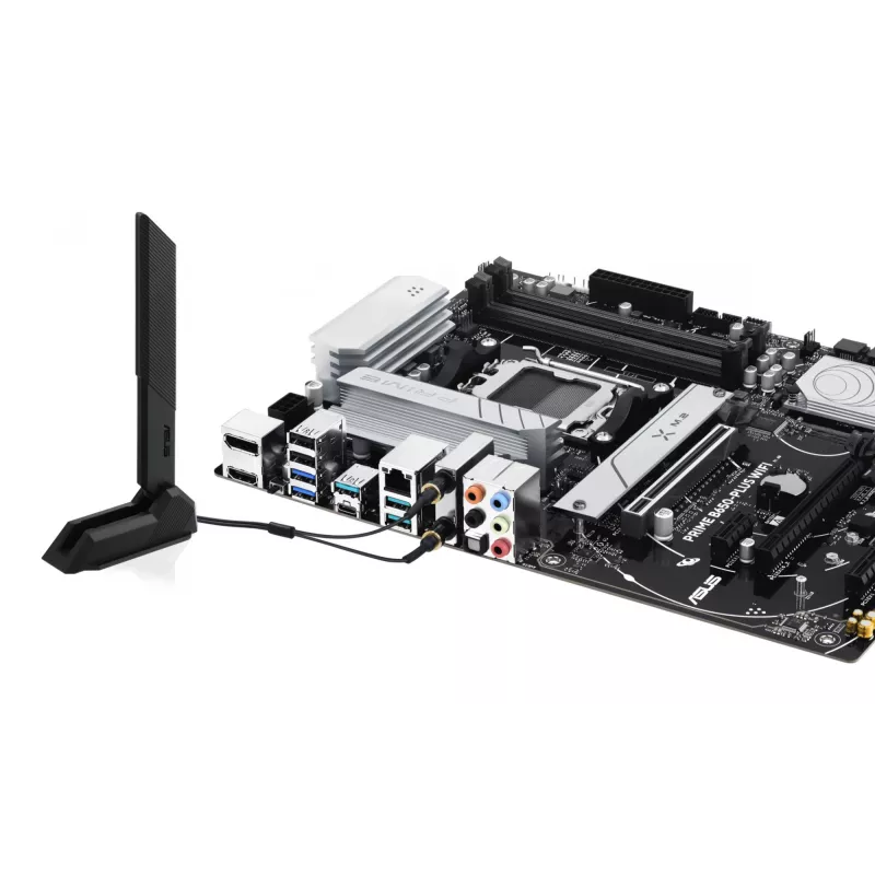 Motininė plokštė ASUS PRIME B650-PLUS WIFI ATX — AMD B650, Socket AM5, DDR5, 4 DIMM, 192 GB, Wi‑Fi 6E, 2.5Gb LAN