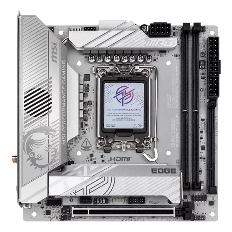 MSI MPG Z890I EDGE TI WIFI pagrindinė plokštė Intel Z890 LGA 1851 (Socket V1) mini ITX