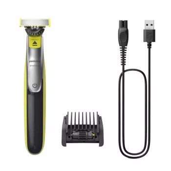 Philips OneBlade 360 QP2734/23 folinis skustuvas — 1 peiliukas, įkraunamas Li‑Ion, 60 min veikimo laikas, žalia/pilka