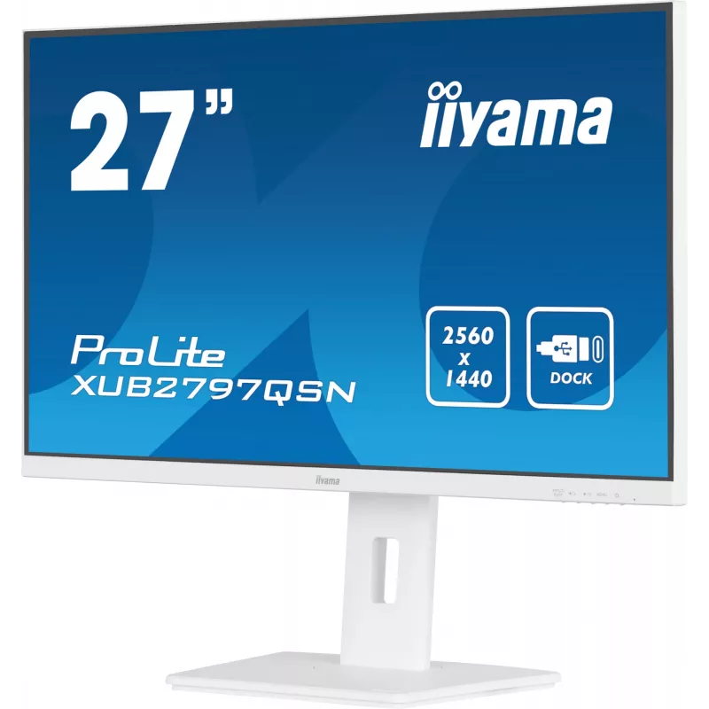 iiyama G-MASTER XUB2797QSN-W2 kompiuterio monitorius 68,6 cm (27 colių) 2560 x 1440 pikselių Quad HD LED baltas