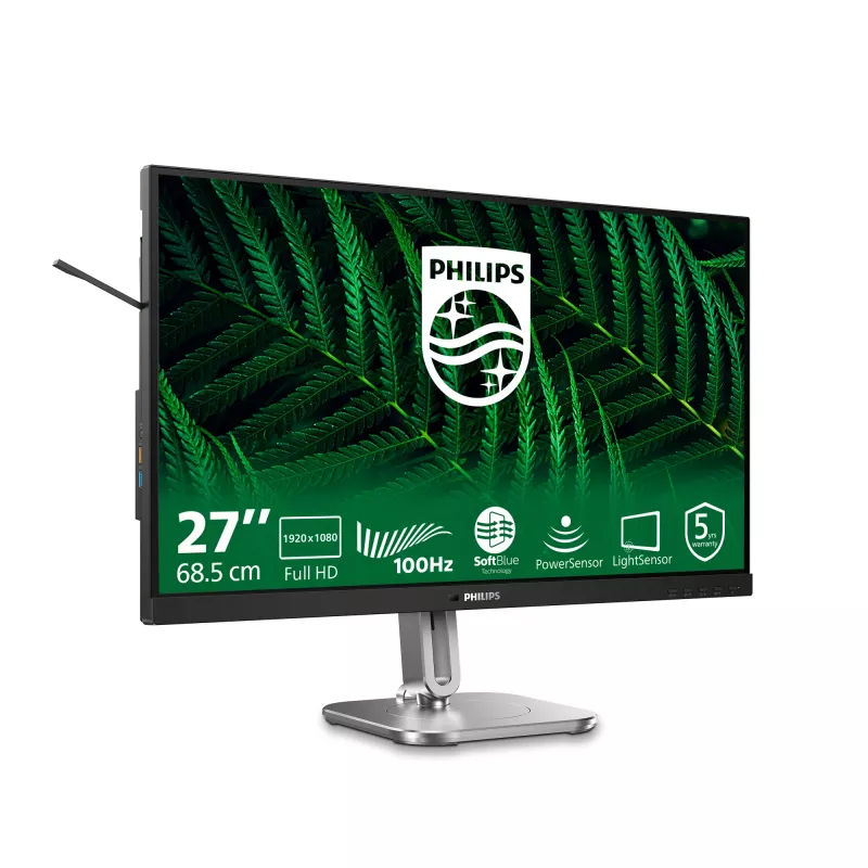 Philips 5000 serijos 27B2G5200/00 kompiuterio monitorius 68,6 cm (27 colių) 1920 x 1080 pikselių Full HD LCD Antracitinis