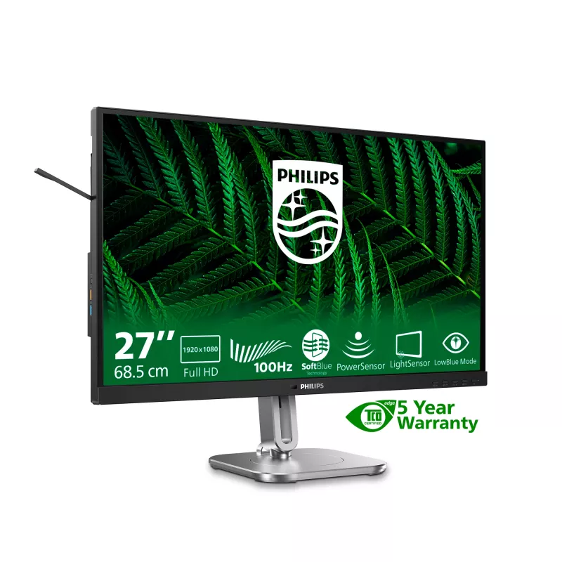 Philips 5000 serijos 27B2G5200/00 kompiuterio monitorius 68,6 cm (27 colių) 1920 x 1080 pikselių Full HD LCD Antracitinis