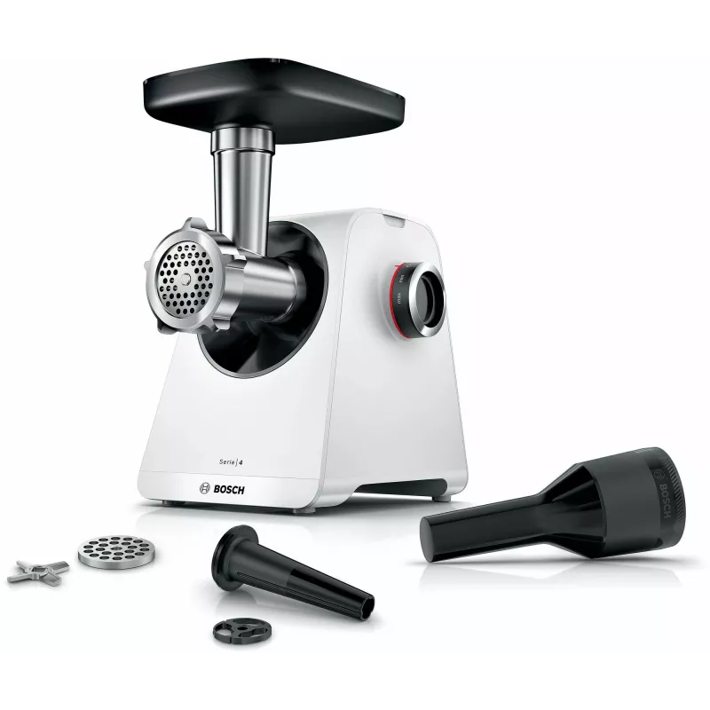 Mėsmalė Bosch Serie 4 MFWS420W 1300 W, 2 greičiai, atbulinė eiga, balta