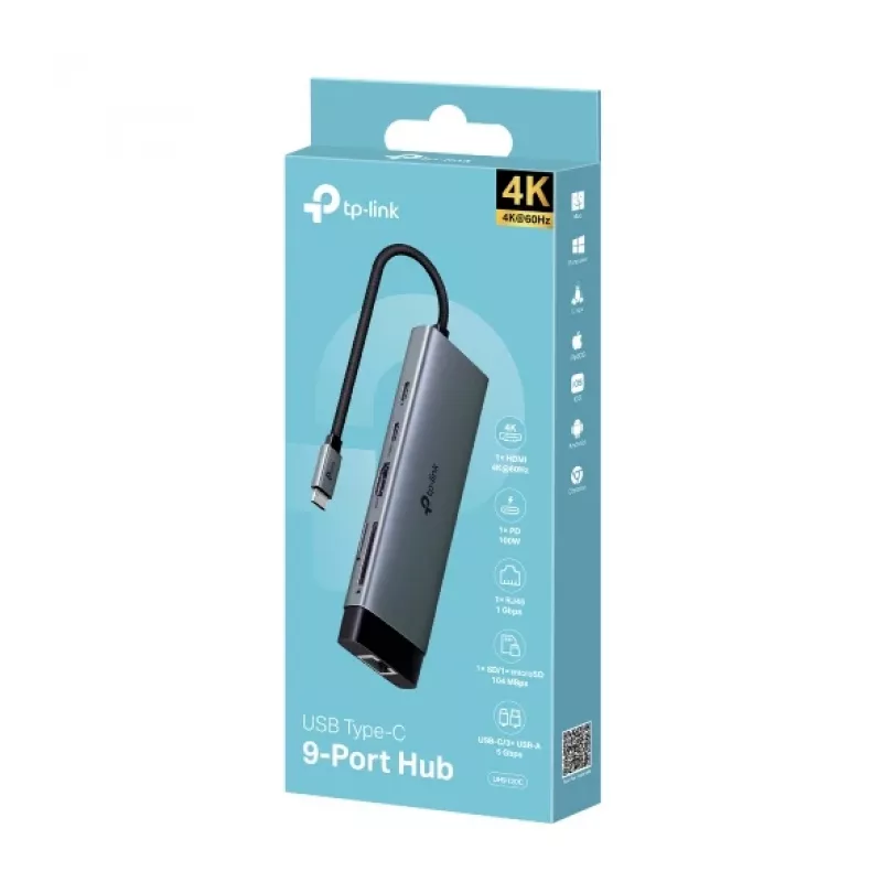 TP-Link UH9120C sąsajos šakotuvas USB 3.2 Gen 1 (3.1 Gen 1) Type-C 5000 Mbit/s