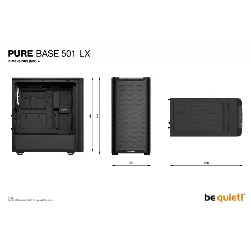 be quiet Pure Base 501 LX Juoda Midi bokštas