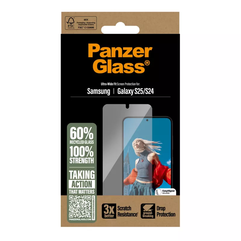 PanzerGlass ® Ekrano apsauga Samsung Galaxy S25 | S24 | Ultra-Wide Fit