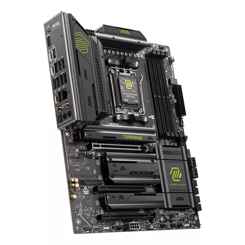 Pagrindinė plokštė MSI MAG X870E TOMAHAWK WIFI — AMD X870E, Socket AM5, ATX, 4x DDR5 DIMM, 4x M.2, Wi‑Fi, 5Gb Ethernet