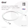 CLUB3D USB 80Gbps sertifikuotas 240W 8K240Hz Type-C® 1.2m / 3.94ft juodas kabelis
