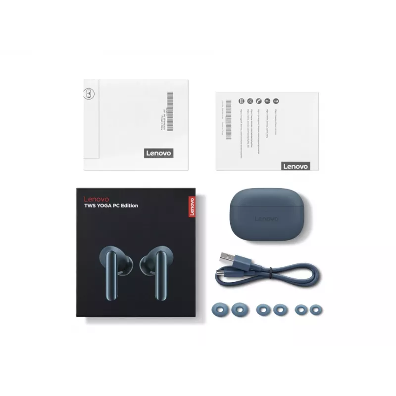 Lenovo TWS Yoga PC Edition ausinės True Wireless Stereo (TWS) į ausis įdedamos Skambučiams / muzikai Bluetooth žalsvai mėlyna