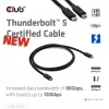 CLUB3D Thunderbolt™ 5 sertifikuotas 8K240Hz duomenų 80/120 Gbps EPR 240 vatų kabelis M/M 1m / 3,28 pėdos