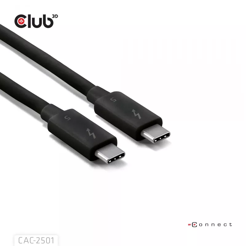 CLUB3D Thunderbolt™ 5 sertifikuotas 8K240Hz duomenų 80/120 Gbps EPR 240 vatų kabelis M/M 1m / 3,28 pėdos