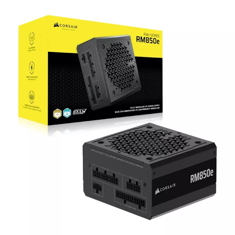 CORSAIR maitinimo blokas - 850 W RMe serijos RM850e 24 kontaktų ATX juodas