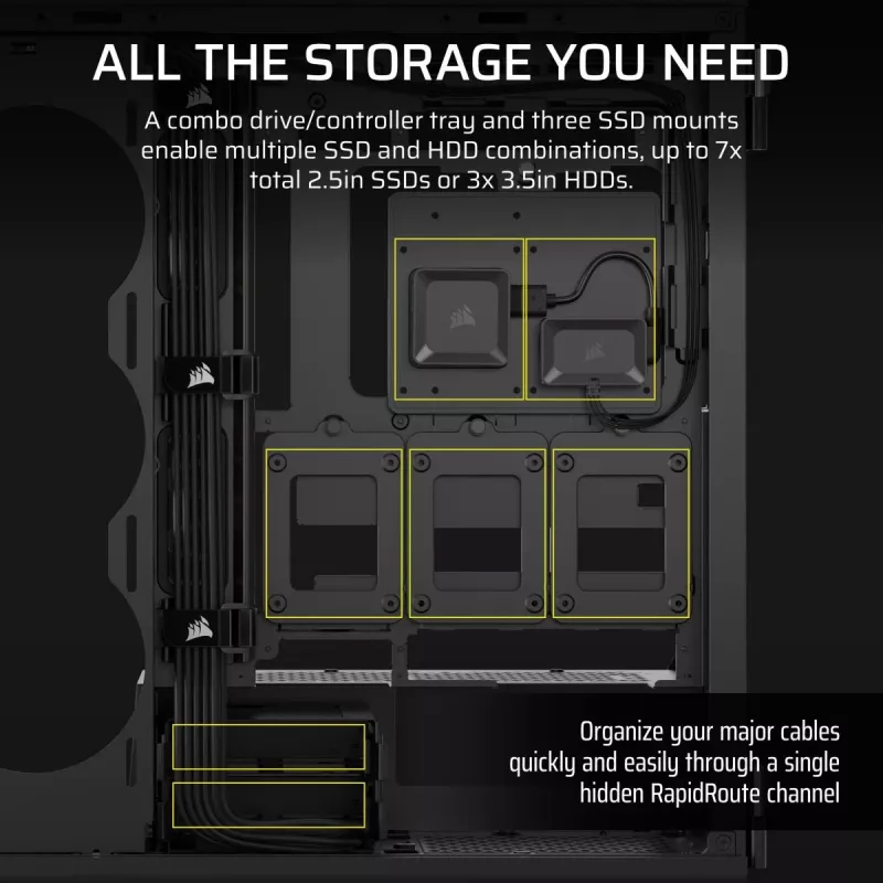 CORSAIR PC korpusas - Icue Link 5000t Lx RGB vidutinio bokšto aukštos kokybės