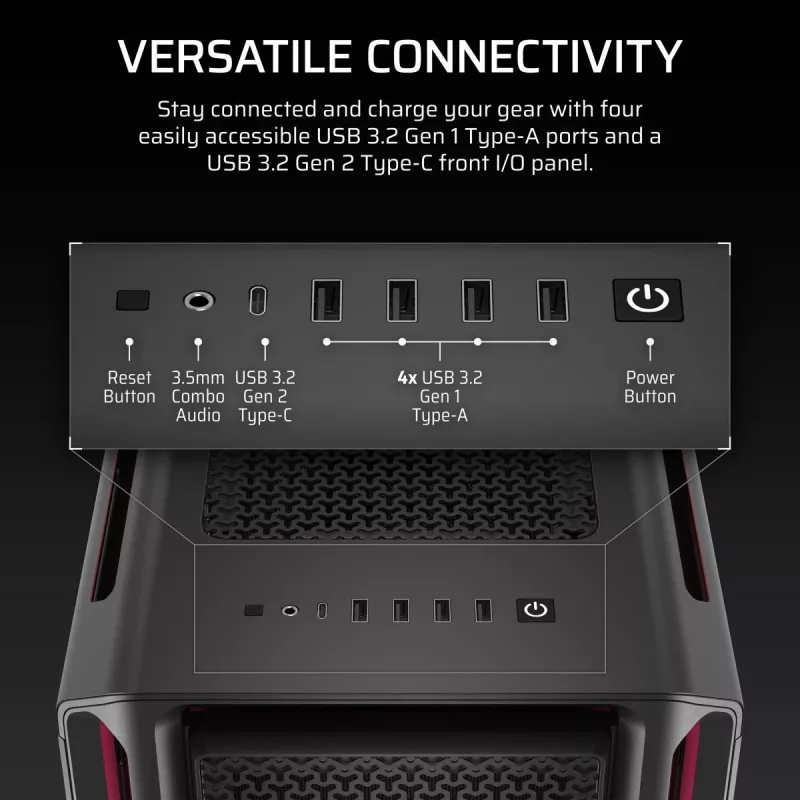 CORSAIR PC korpusas - Icue Link 5000t Lx RGB vidutinio bokšto aukštos kokybės