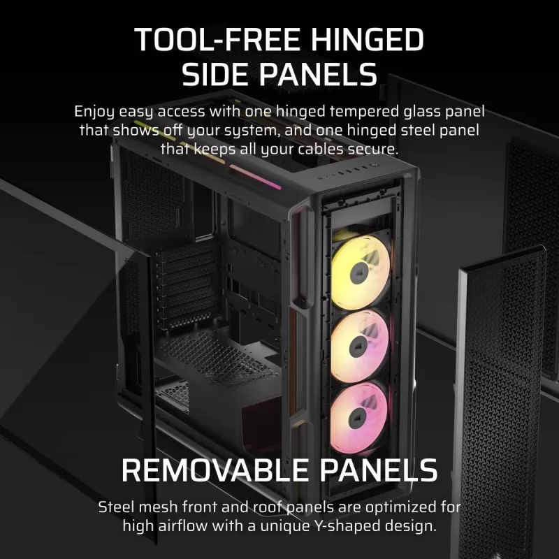 CORSAIR PC korpusas - Icue Link 5000t Lx RGB vidutinio bokšto aukštos kokybės
