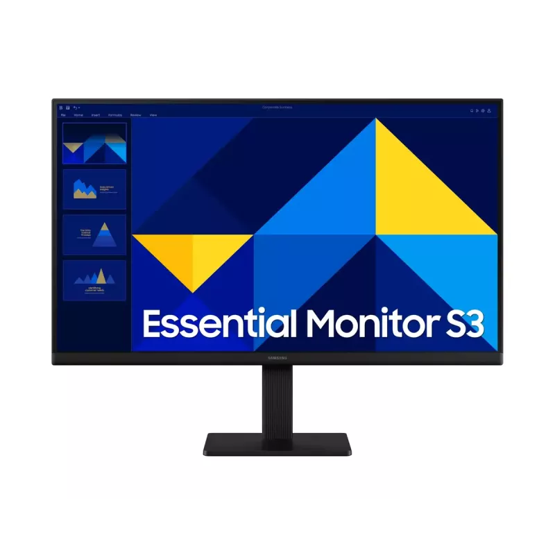 24 colių LCD monitorius Samsung S30GD LS24D300GAUXEN — 24 colių Full HD (1920×1080), IPS, 5 ms, 100 Hz, VESA, HDMI ir VGA, juodos spalvos