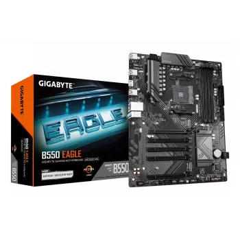 GIGABYTE B550 EAGLE pagrindinė plokštė – AMD Ryzen 5000 G serijos procesoriams, 10+3+1 fazių VRM, iki 3200MHz DDR4, 1xPCIe 4.0 + 1xPCIe 3.0 M.2, 1GbE LAN, USB 3.2 Gen 2