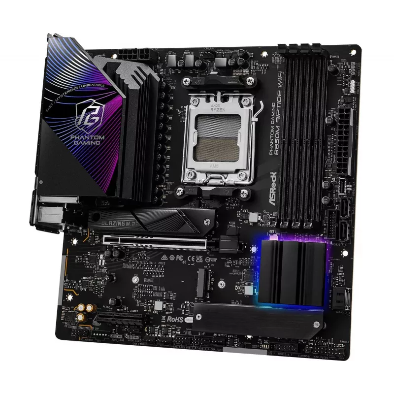 ASRock Motininė plokštė B850M Riptide WiFi AM5 AMD B850 4 X DDR5 1 X HDMI 2.1 Tmds/frl 8g 1 X DisplayPort 1.4 su DSC mATX