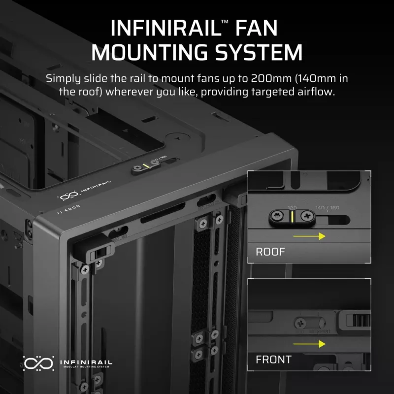 CORSAIR FRAME 4000D vidutinio bokšto korpusas juodas