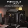 PC korpusas CORSAIR FRAME 4000D RS Midi Tower — juodas, EATX palaikymas, grūdintas stiklas, USB-C, 3x120mm priekiniai ventiliatoriai