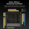 PC korpusas CORSAIR FRAME 4000D RS Midi Tower — juodas, EATX palaikymas, grūdintas stiklas, USB-C, 3x120mm priekiniai ventiliatoriai