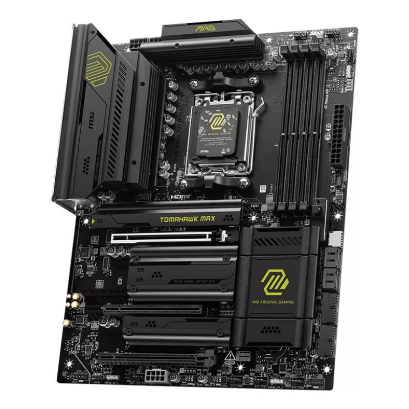 Motininė plokštė MSI MAG B850 TOMAHAWK MAX WIFI — AMD B850, Socket AM5, ATX, DDR5, 4×M.2, Wi‑Fi 7, 5Gb LAN, 7.1 garso