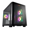 FSP S380-BA korpusas Mini Tower mITX, mATX juodas ARGB, Micro Tower, PC, juoda, micro ATX, Mini-ITX, SPCC, grūdintas stiklas, žaidimams