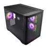 FSP S380-BA korpusas Mini Tower mITX, mATX juodas ARGB, Micro Tower, PC, juoda, micro ATX, Mini-ITX, SPCC, grūdintas stiklas, žaidimams