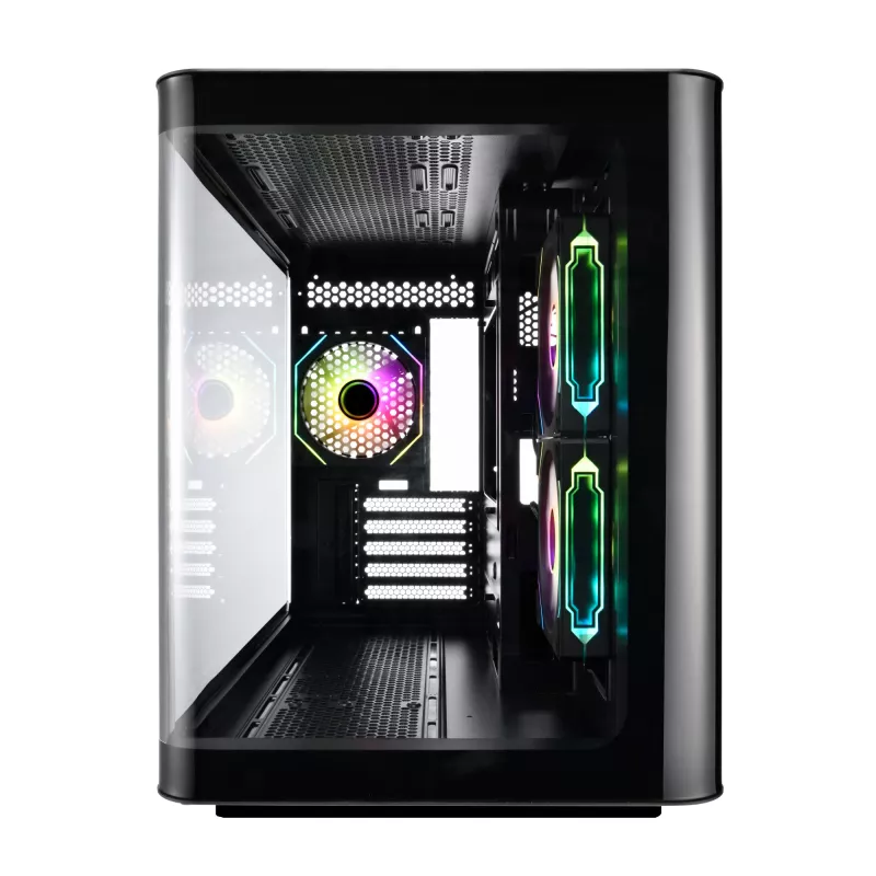 FSP S380-BA korpusas Mini Tower mITX, mATX juodas ARGB, Micro Tower, PC, juoda, micro ATX, Mini-ITX, SPCC, grūdintas stiklas, žaidimams