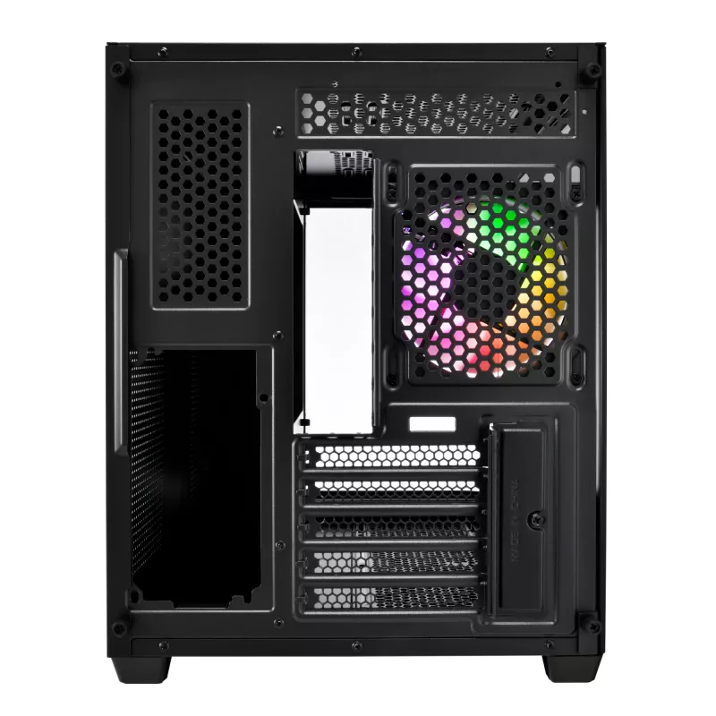 FSP S380-BA korpusas Mini Tower mITX, mATX juodas ARGB, Micro Tower, PC, juoda, micro ATX, Mini-ITX, SPCC, grūdintas stiklas, žaidimams