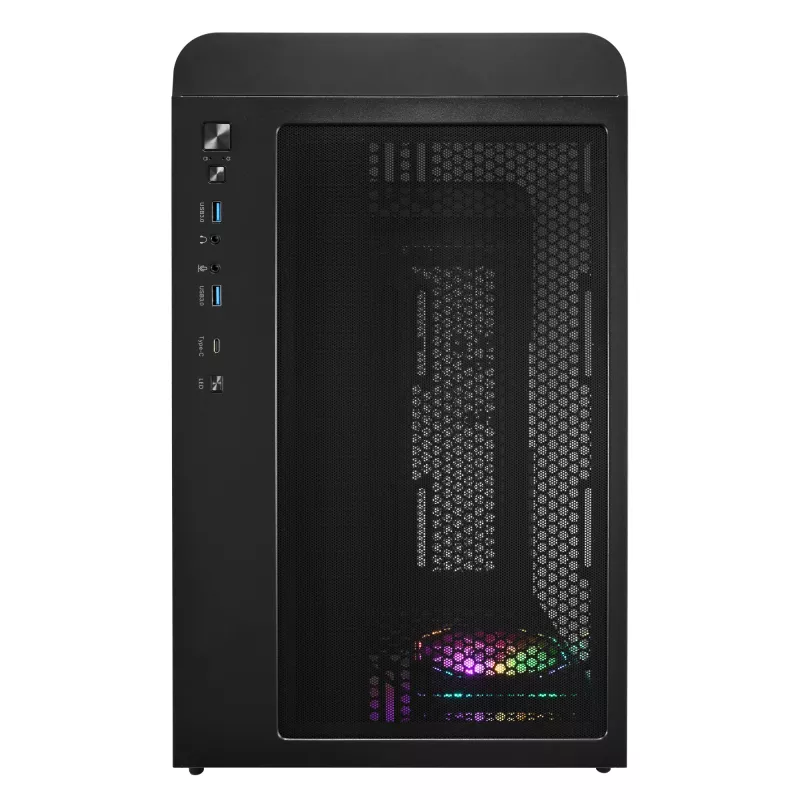 FSP S380-BA korpusas Mini Tower mITX, mATX juodas ARGB, Micro Tower, PC, juoda, micro ATX, Mini-ITX, SPCC, grūdintas stiklas, žaidimams