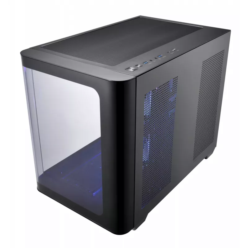 FSP S380-BA korpusas Mini Tower mITX, mATX juodas ARGB, Micro Tower, PC, juoda, micro ATX, Mini-ITX, SPCC, grūdintas stiklas, žaidimams