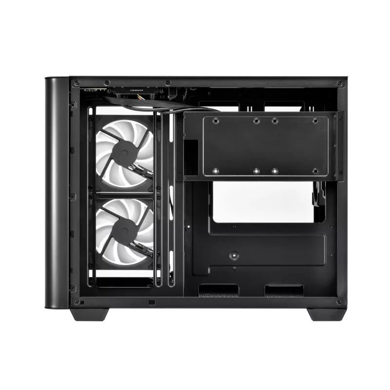 FSP S380-BA korpusas Mini Tower mITX, mATX juodas ARGB, Micro Tower, PC, juoda, micro ATX, Mini-ITX, SPCC, grūdintas stiklas, žaidimams