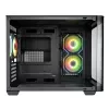 FSP S380-BA korpusas Mini Tower mITX, mATX juodas ARGB, Micro Tower, PC, juoda, micro ATX, Mini-ITX, SPCC, grūdintas stiklas, žaidimams