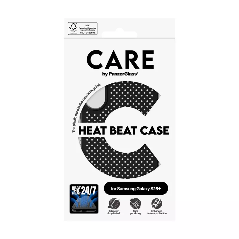 PanzerGlass CARE™ by ® Case Heat Beat Samsung Galaxy S25+, Dėklas, Samsung, Samsung - Galaxy S25+, Juoda