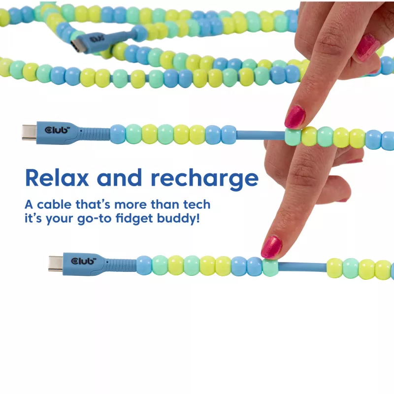 CLUB3D CAC-3011 USB laidas 2 m USB C Mėlyna, Žalia
