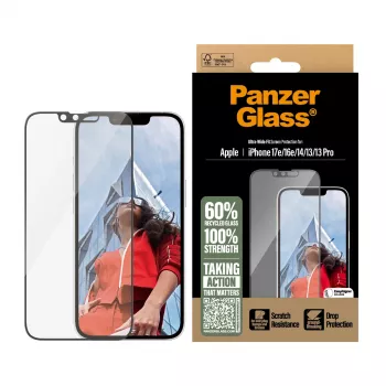 PanzerGlass ® Ekrano apsauga iPhone 17e | 16e | 14 | 13 | 13 Pro | Ultra-Wide Fit su EasyAligner