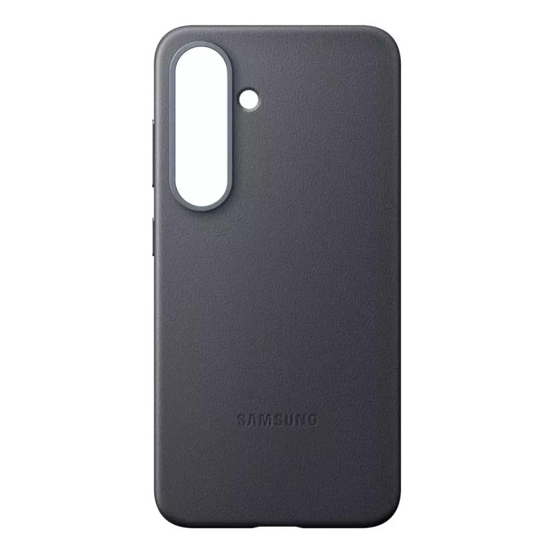 Dėklas Samsung Galaxy S25, dirbtinė oda, juodas