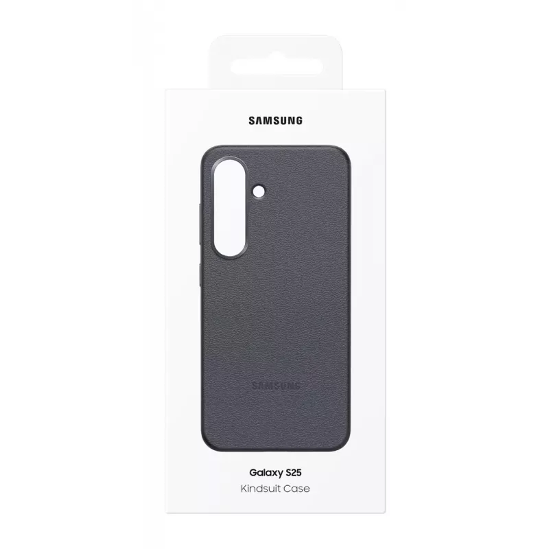 Dėklas Samsung Galaxy S25, dirbtinė oda, juodas