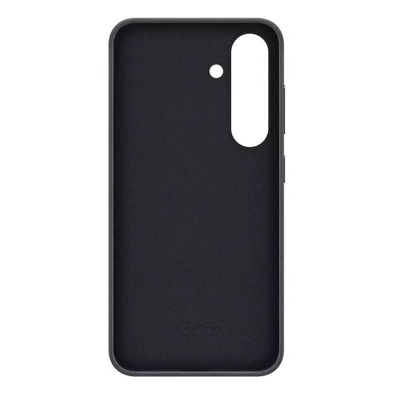 Dėklas Samsung Galaxy S25, dirbtinė oda, juodas