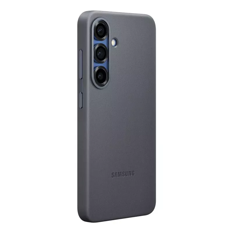 Dėklas Samsung Galaxy S25, dirbtinė oda, juodas