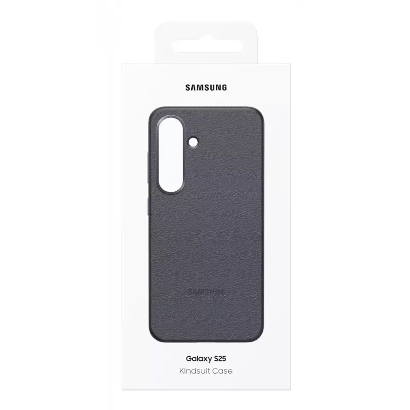 Dėklas Samsung Galaxy S25, dirbtinė oda, juodas