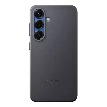 Dėklas Samsung Galaxy S25, dirbtinė oda, juodas