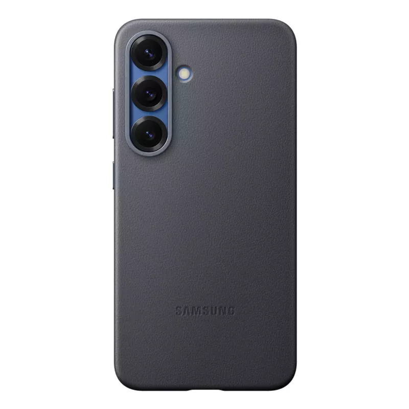 Dėklas Samsung Galaxy S25, dirbtinė oda, juodas