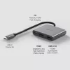 USB Type-C Hub TP-Link UH3020C — 3 prievadai (HDMI, USB-A, USB-C), 5 Gbit/s, HDMI 4K@60Hz, PD iki 100W, aliuminis, 0,18 m laidas