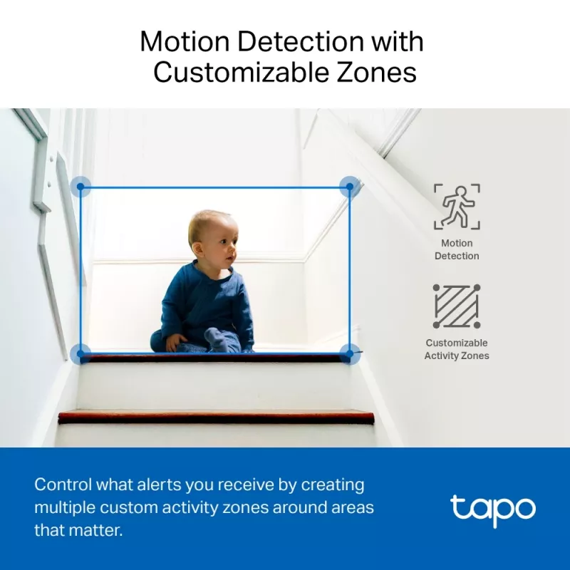 TP-Link Tapo Pan/Tilt AI Home Security Wi-Fi Camera SPEC: 3K 5MP (2880×1620), 2.4 GHz, Horizontal 360º