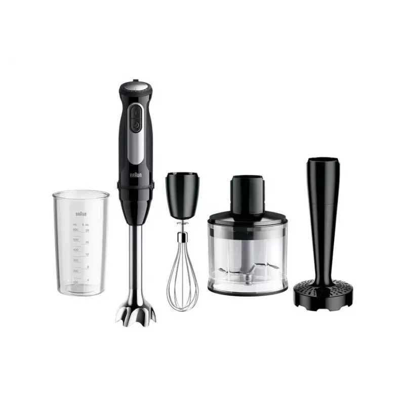 Braun MultiQuick 5 Pro 0,6 L panardinamas plakiklis 1000 W Juoda, Sidabrinė