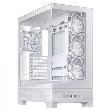 PC Case ASUS A31 Plus TG ARGB WHITE Midi Tower — ATX, grūdintas stiklas, ARGB, 3x120mm + 1x120mm ventiliatoriai, 38 cm GPU, 165 mm CPU aušintuvas