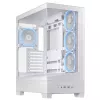 PC Case ASUS A31 Plus TG ARGB WHITE Midi Tower — ATX, grūdintas stiklas, ARGB, 3x120mm + 1x120mm ventiliatoriai, 38 cm GPU, 165 mm CPU aušintuvas