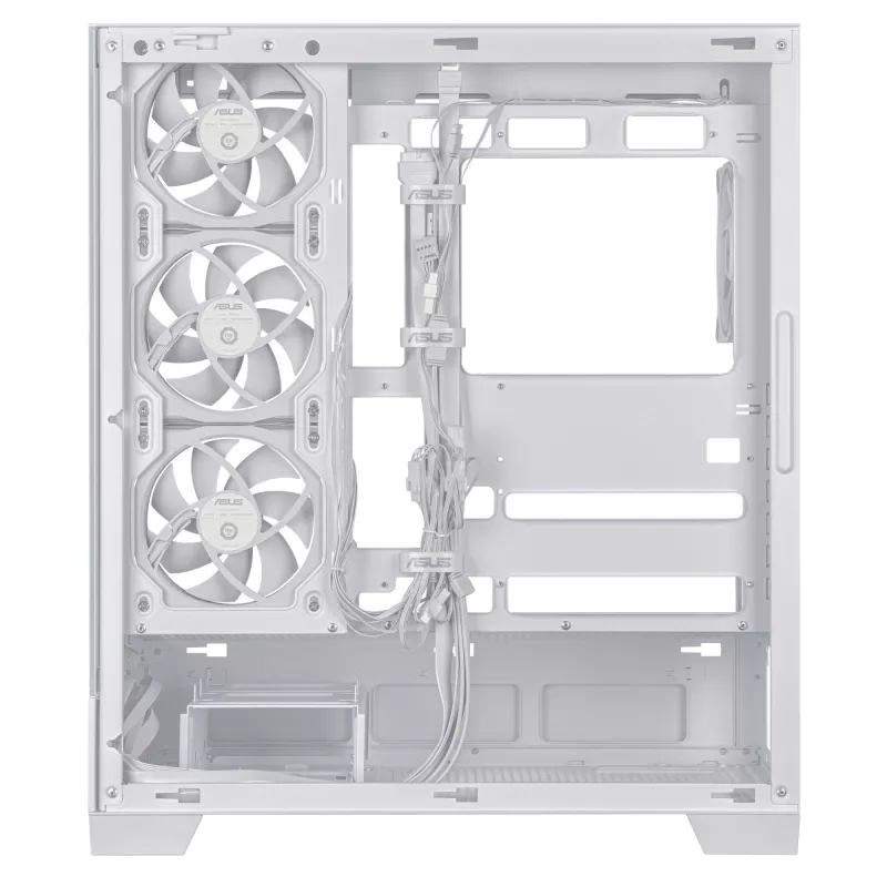 PC Case ASUS A31 Plus TG ARGB WHITE Midi Tower — ATX, grūdintas stiklas, ARGB, 3x120mm + 1x120mm ventiliatoriai, 38 cm GPU, 165 mm CPU aušintuvas
